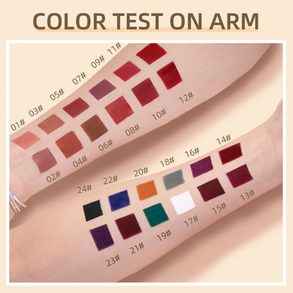 QIBEST Matte Liquid Lipstick Waterproof Long Lasting Velvet Lip Gloss Tint Tube Matte Nude Pigment Red Lipgloss Lips Makeup