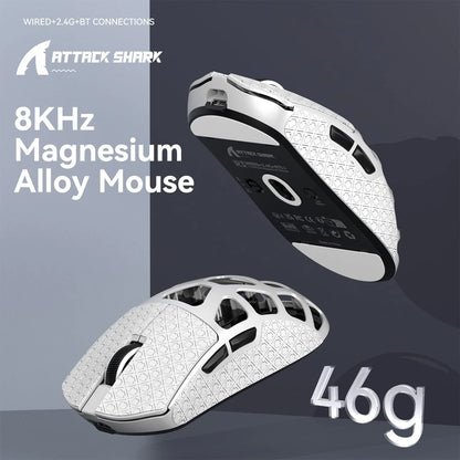 ATTACK SHARK R3 46g Superlight Magnesium Alloy Wireless Gaming Mouse BT/2.4G/Wired 8K Polling Rate PAW3395 26K DPI Programmable