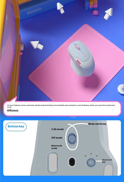 Rapoo MT560 Mouse 3mode Wireless Mice Ergonomic Hall Magnetic Induction Knob Cross Screen Custom Lightweight Gaming Pc Accessory