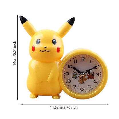 Cute Pokemon Pikachu Anime Alarm Clock Cartoon Bedside Clock with Bedroom Decor for Girls Student Birthday Gifts Toys
