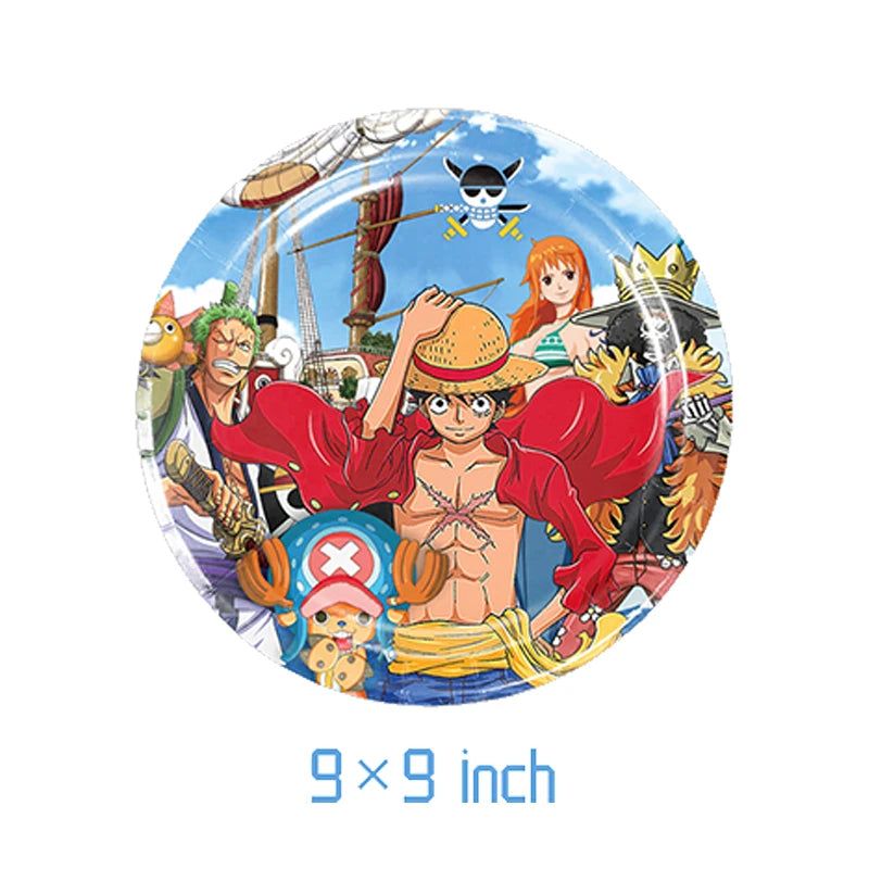 One Piece Birthday Party Decoration Kit – Plates, Cups & Balloons