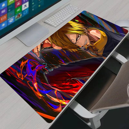 Mouse Pad Notbook Gamer Large Keyboard NonSlip Rubber Computer Carpet Desk Mat PC Gamer One Piece Sanji MousePad Youth Gifts