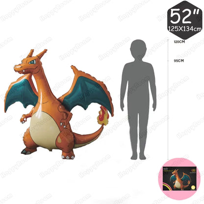 3D Pokemon Balloon Children Happy Birthday Party Decoration Pikachu Fire-breathing dragon Mew Anime Figure Balloons toy gift