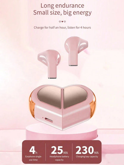Heart-Shaped Wireless Earbuds