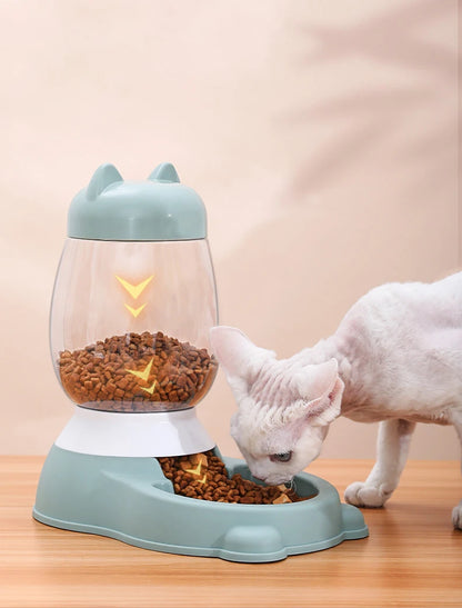HOOPET 2025 New Cat Bowl 3 Colors Pet Automatic Feeder Dog Drinking Bowl Dispenser for Puppy Cat Food Water Bowl Pet Accessaries