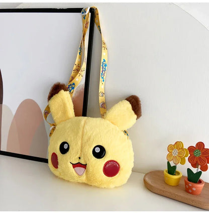 Pokemon Cute Plush Crossbody Bag Anime Figure Messenger Bag Large Capacity Storage Bag Cartoon Cosplay Birthday Party Gift