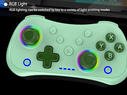 Multi-Functional Wireless Game MINI Gamepad for Switch with RGB Lights and Hall Rocker,Support Burst Function