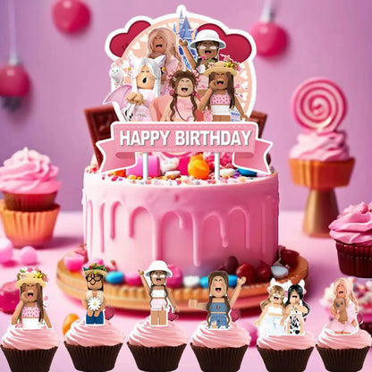 Roblox Cake Topper Party Set