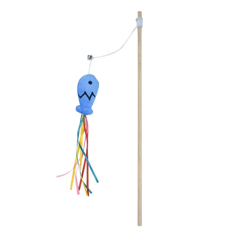 Wooden Cat Wand Toy.