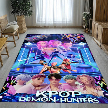 K-Pop Demon Hunters Golden Saja Boys Living Room Non-Slip Area Rug Soft Carpet for Bedroom Playroom Sofa,Home Decor Doormat
