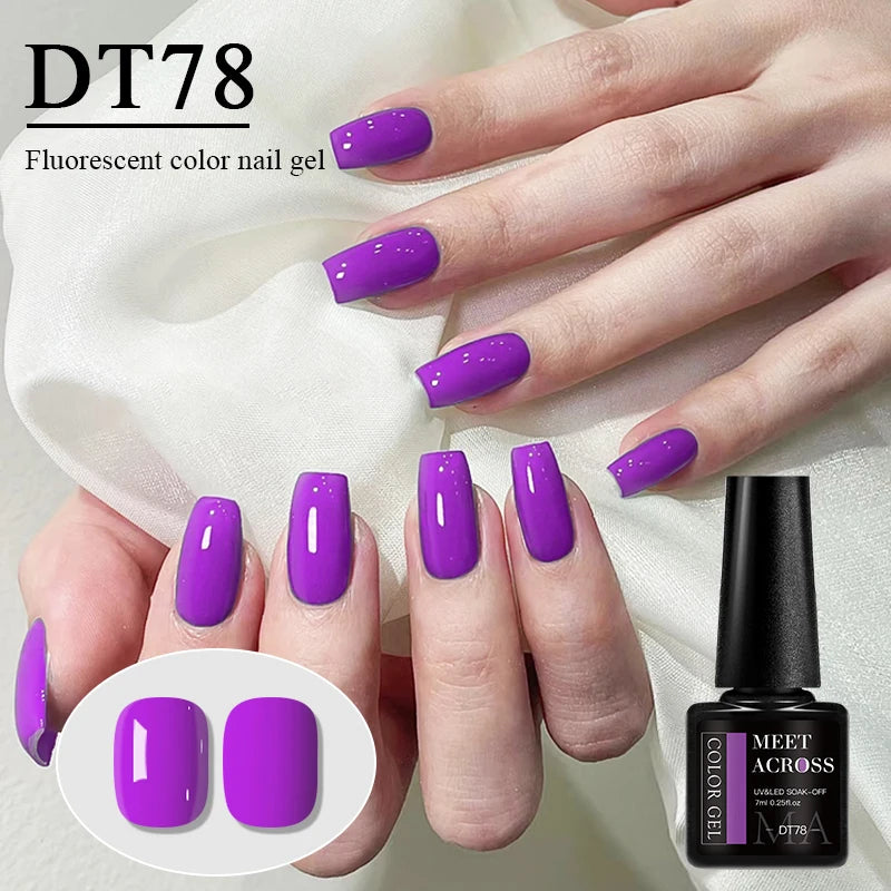 7ml Fluorescent Gel Nail Polish Ultra Bright Colors Spring Summer Nail Salon Supplies UV LED Long-Lasting Varnish DIY Manicure