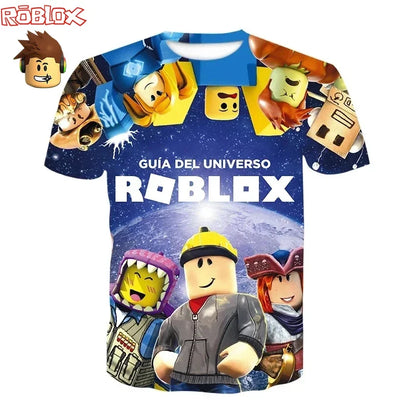 Boys Clothes Girls Kids Roblox Summer Tee Anime Game T-shirt
