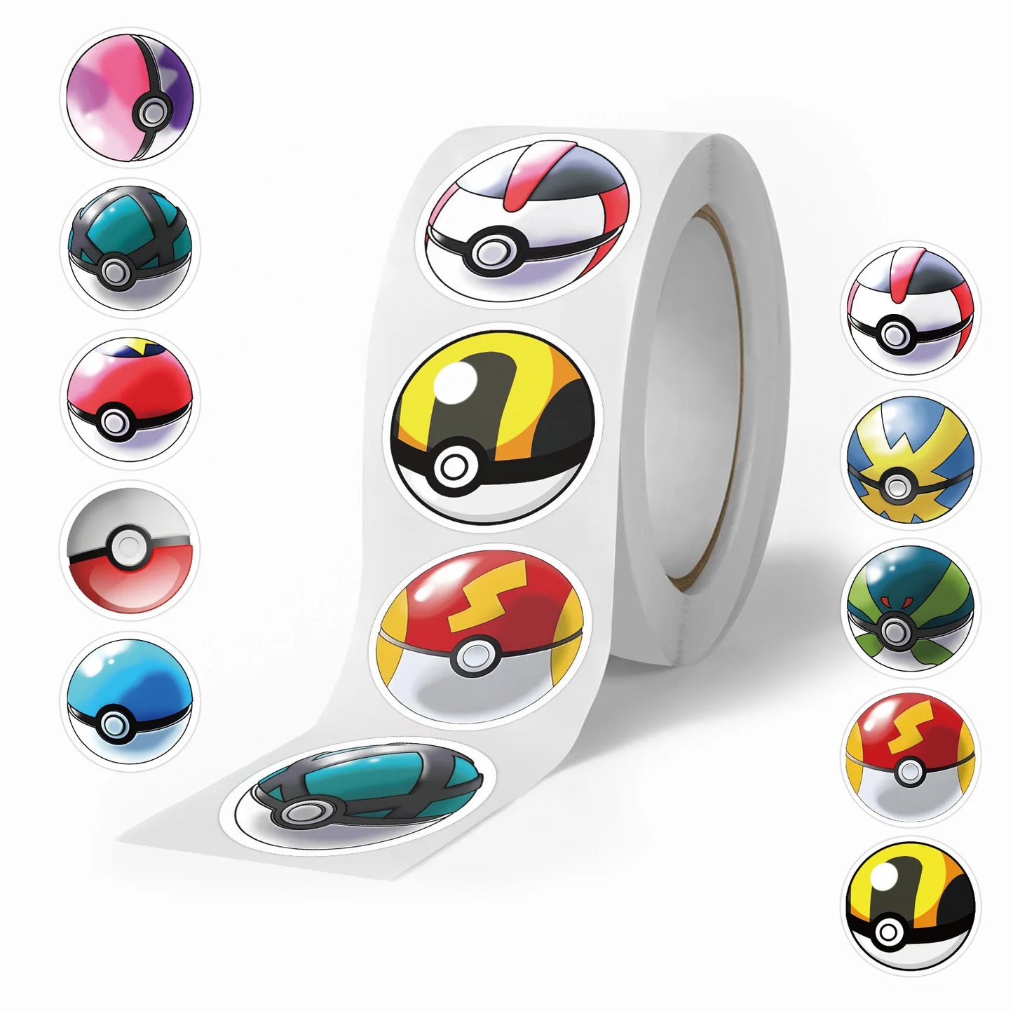 1000/500Pcs Pikachu Sticker Pokemon Roll Stickers Tape Hand Account DIY Decorative Seal Waterproof Cup Sticker Kawaii Gift Toys
