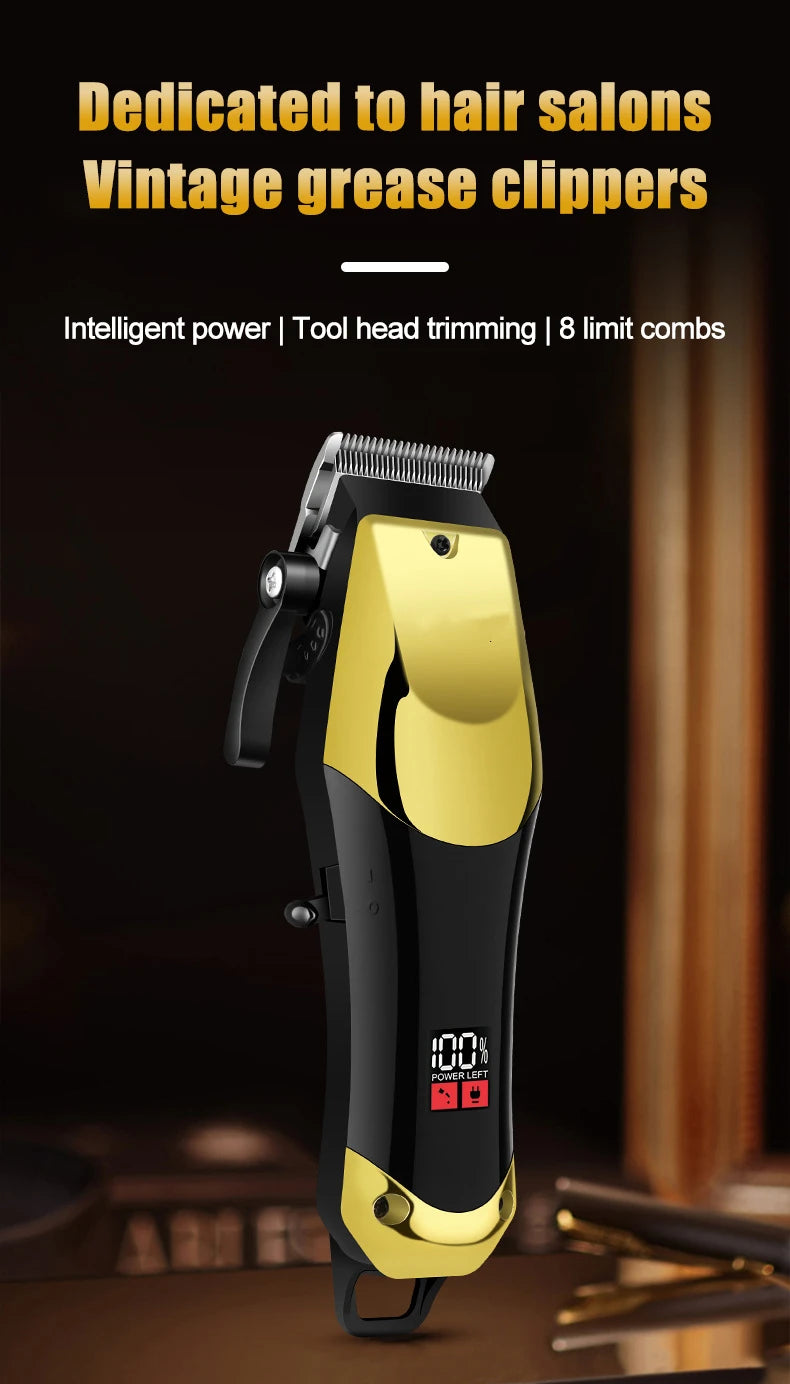 USB Rechargeable Hair Clippers for Men, Three-piece Set with Oil Head and Electric Trimmers, Ideal for Home Use