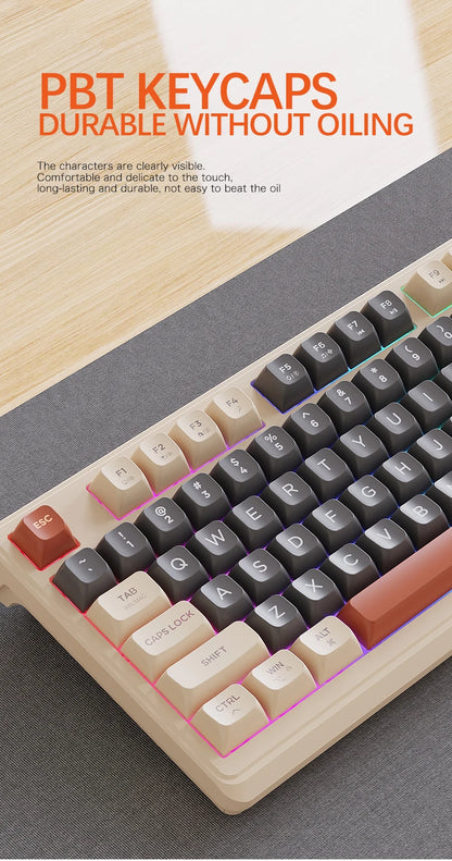 FREEWOLF M96 Wireless Dual-Mode Keyboard with Intelligent Screen,2000mAh Battery & PBT Keycaps,Compatible with Multiple Systems