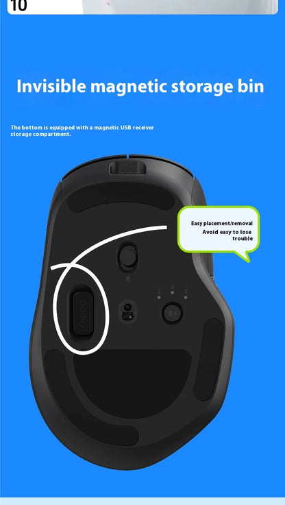 Rapoo MT560 Mouse 3mode Wireless Mice Ergonomic Hall Magnetic Induction Knob Cross Screen Custom Lightweight Gaming Pc Accessory