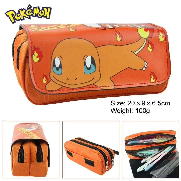 New Kawaii Pokemon Pencil Cases School Cartoon Pikachu Black Pen Bag School Supplies Stationery Bag Perfect Gifts for Students