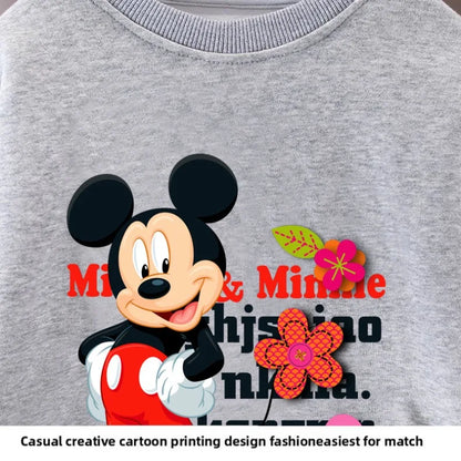 SPRING FALL New Style Kids Casual Sweatshirt and Sweatpant 2pcs Sets Girls and Boys O Neck Hoodies Set Child Tracksuit Disney