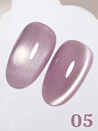 MIANEL 12ML Glass Bead Cat Eye Gel Nail Polish Flash White Spar Nude Color Magnetic Nail Polish White Nails Summer Nails 1-12pcs