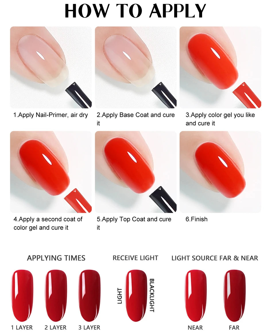 Clou Beaute 20pcs TPO & HEMA FREE Nail Gel Polish Set Red Pink Nude UV LED Soak Off Polish Gel Nail Semi Permanent Nail Varnish