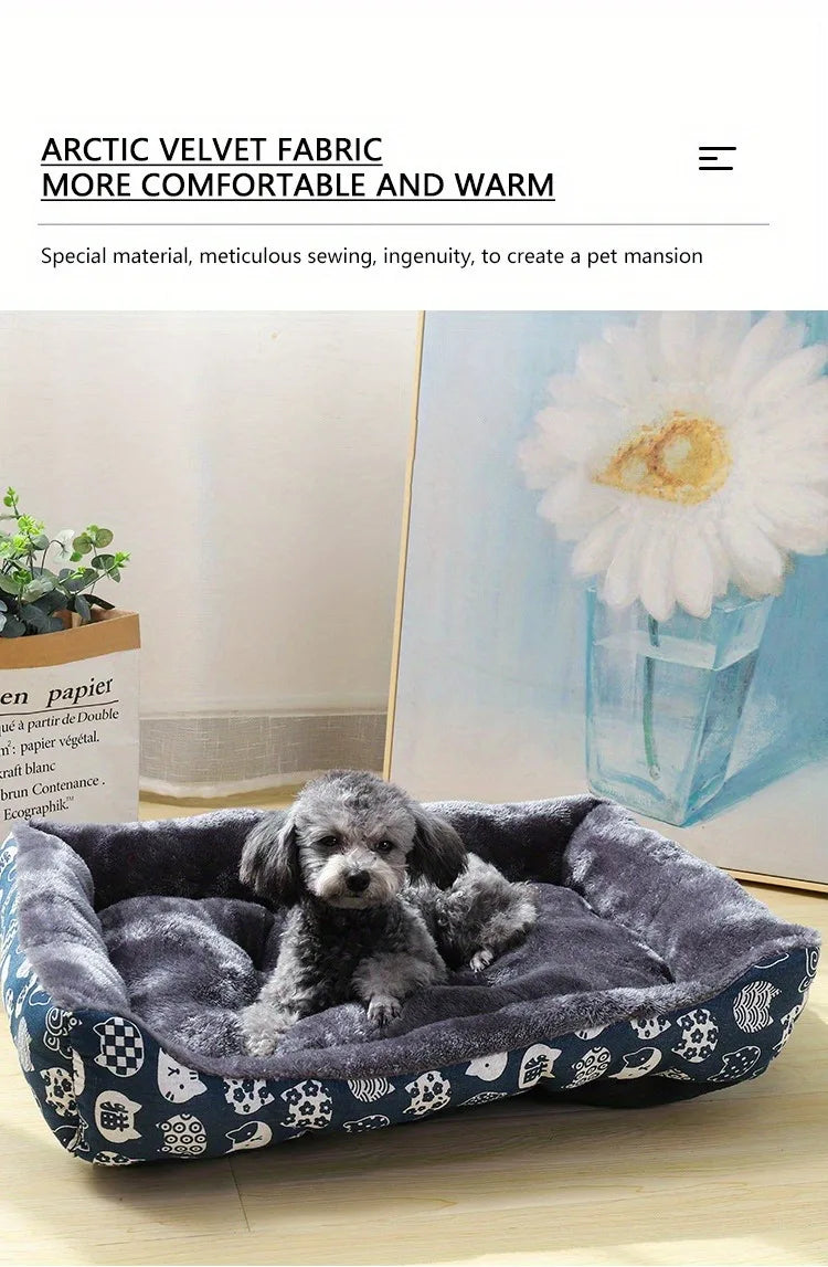 BeiYu Premium Pet Sofa Bed: Ultra-Soft Winter Lounger for Dogs & Cats