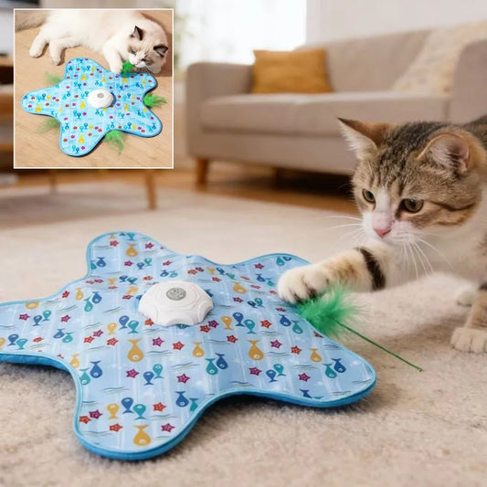 Electric Cat Turntable Automatic Intelligent Cat Funny Stick Sports Consumption Pet Toy Motion Activated Moving Cat Funny Stick