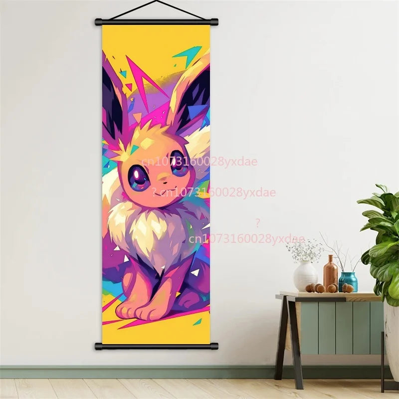 Printed Poster Anime Wall Artwork Gengar Pictures Charizard Painting Canvas Pikachu Hanging Scrolls Home Room Decor