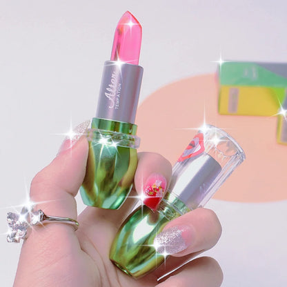 Crystal Jelly Lipstick,Magic Color Changing Lipstick, Moisturizing Temperature Color Changing Lip Gloss,Nourishing Lip Balm