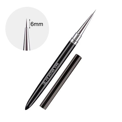 Nail Art Brush Metal Handle Phototherapy Acrylic UV Gel Brush Nails Extension Builder Painting Drawing Pen DIY Manicure Tools