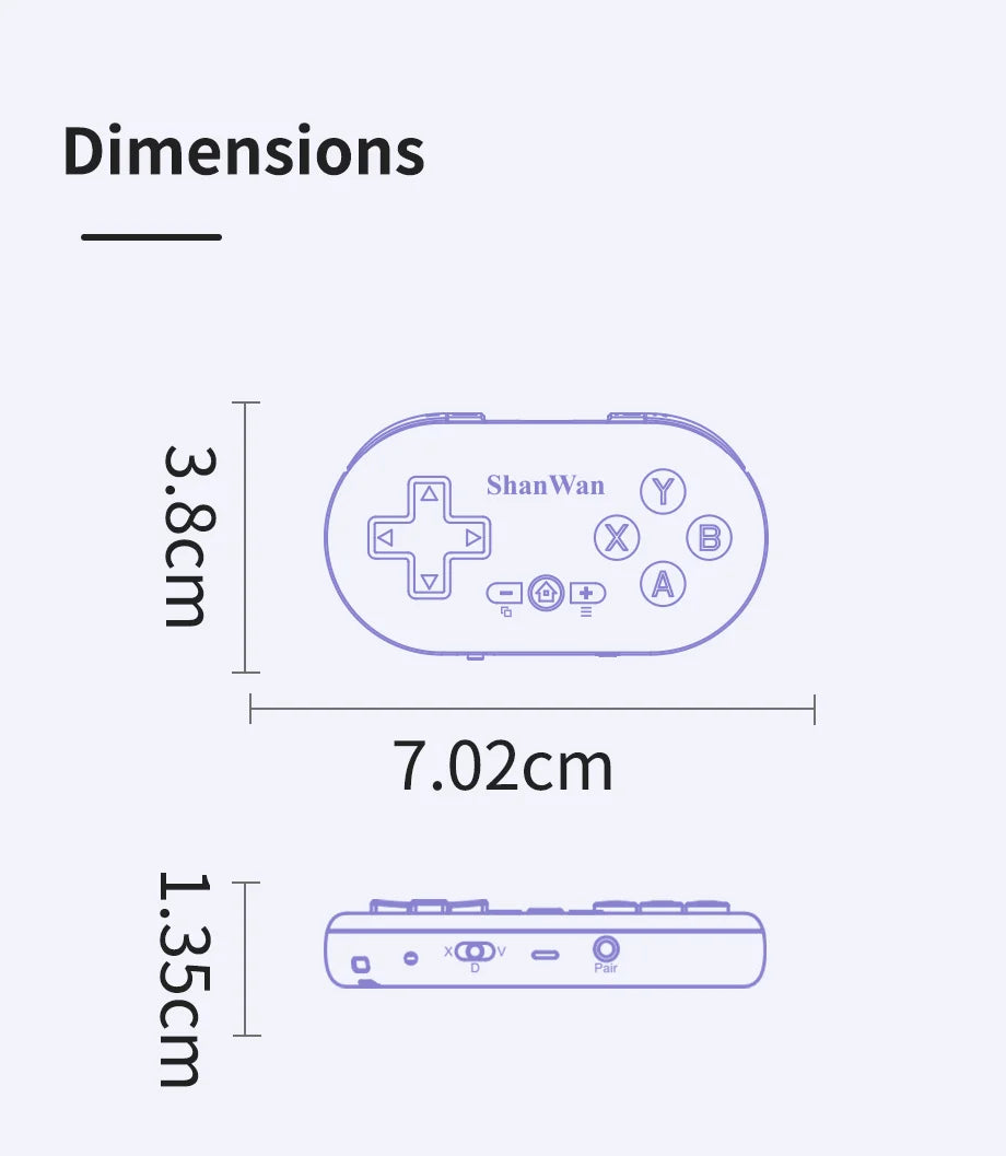 Mini Gamepad Gaming Control Bluetooth For iPhone Android PS4 PS3 Switch Xbox Mobile IOS PC TV Controller Wireless Game Pad Phone