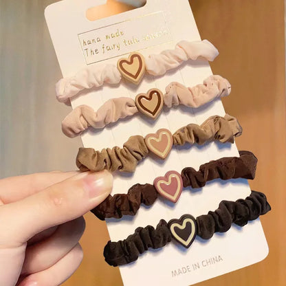 Korean Heart Hair Ties.