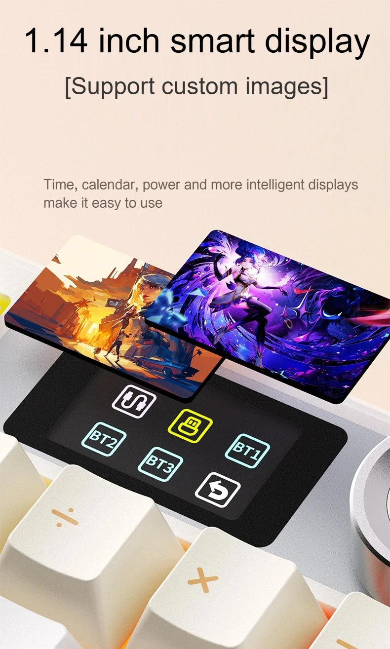 AULA F108 PRO/F108 Mechanical Keyboard Custom 100% Layout RGB Backlight Wireless Bluetooth Hifi Switch Gaming Keyboard