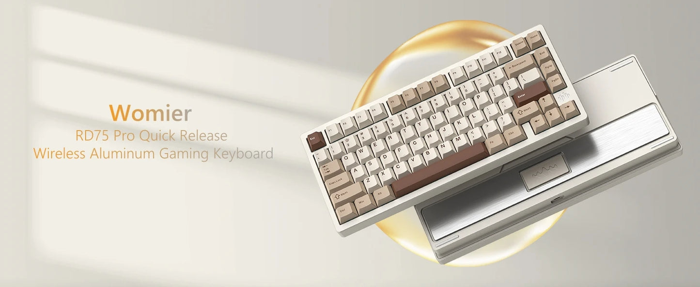 Womier RD75 75% Wireless Mechanical Keyboard Quick Release Aluminum Custom QMK/VIA Tri-Mode Hot Swappable Keyboard
