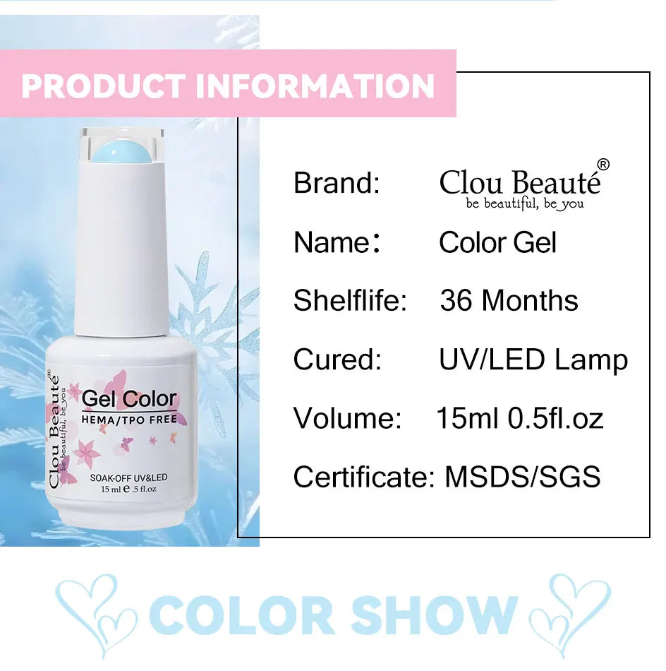 Clou Beaute 20pcs TPO & HEMA FREE Nail Gel Polish Set Red Pink Nude UV LED Soak Off Polish Gel Nail Semi Permanent Nail Varnish