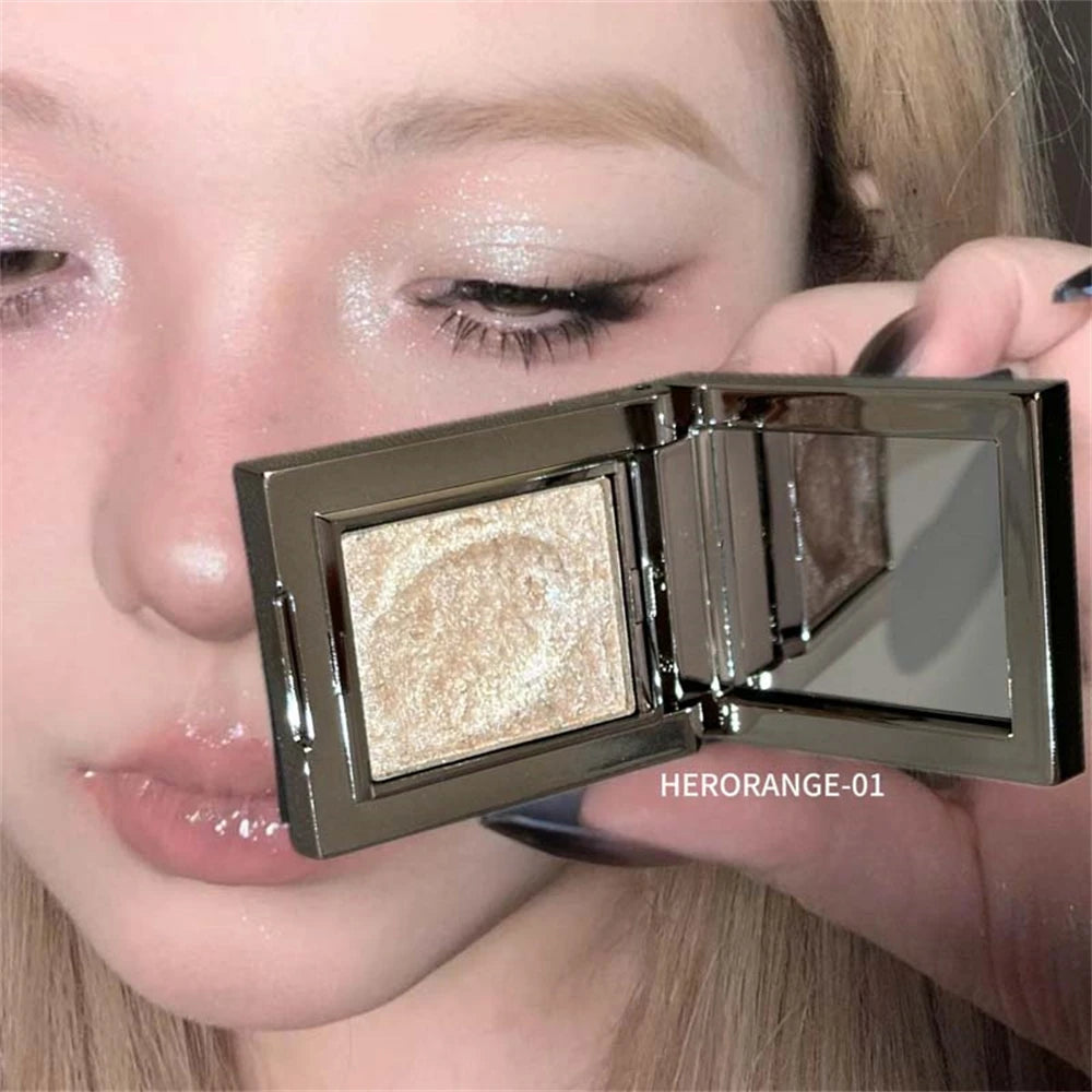 Metallic Glitter Eyeshadow Cream Sparkling Mousse Shimmer Highlighter Pressed Pigments Punk Purple Pearlescent Eyeshadow Palette