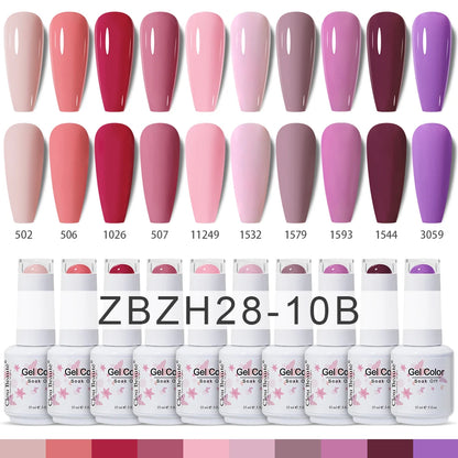 Clou Beaute 10/12/20/24pcs Gel Nail Polish Set Color 15ml White Glass Bottle Nail Art Kit Semi Permanent Gellack Nail Varnish