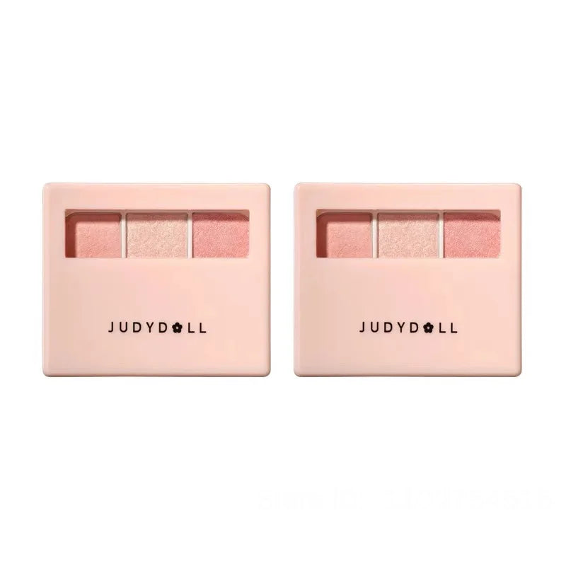 Judydoll 4 Colors Eyeshadow Palette Blush Eyeliner Eye Shadow Highlight Contour Palette Silkworm Plate Face Brighten Makeup