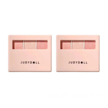 Judydoll 4 Colors Eyeshadow Palette Blush Eyeliner Eye Shadow Highlight Contour Palette Silkworm Plate Face Brighten Makeup