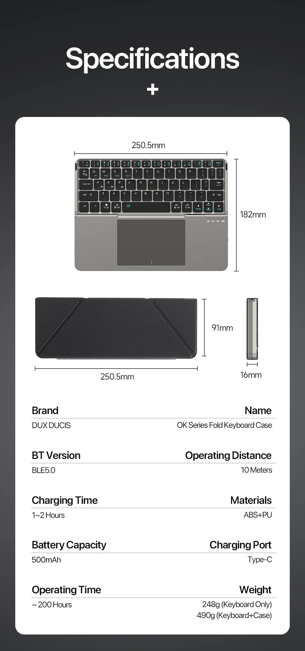 TouchFold Wireless Keyboard