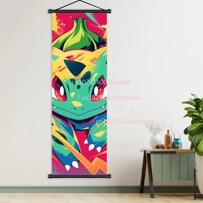 Printed Poster Anime Wall Artwork Gengar Pictures Charizard Painting Canvas Pikachu Hanging Scrolls Home Room Decor