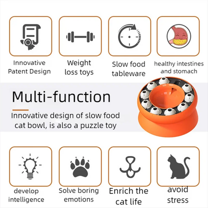 Popular Puzzle Multifunctional Cat Supplies Leaky Slow Food Bowl Cat Self-Hi Interactive Toys Pet Cat Supplies