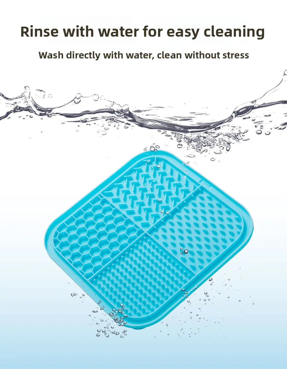BPA-Free Silicone Pet Lick Mat: 4-Texture Slow Feeder with Powerful Suction Cups