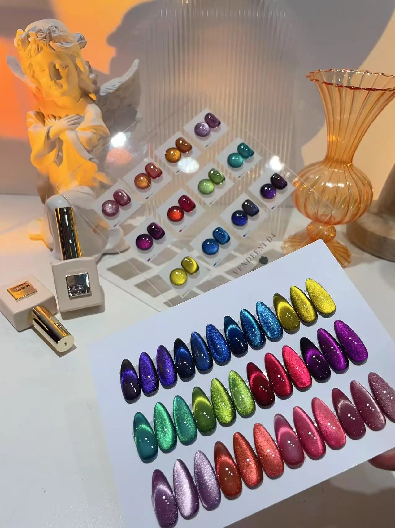 VENDEENI Multicolor 12 colors moonlight cat eye nail gel set Nail Nalon 2025 New hot sale nail art Non-toxic uv gel Wholesale