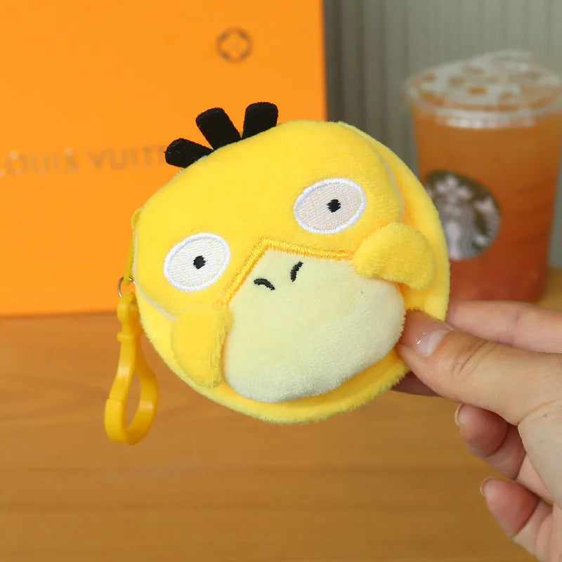Anime Pokemon Psyduck Coin Purse Cute Cartoon Headphone Bag Portable Kids Waist Pack Trendy Child Birthday Gift