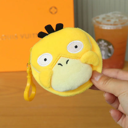 Anime Pokemon Psyduck Coin Purse Cute Cartoon Headphone Bag Portable Kids Waist Pack Trendy Child Birthday Gift