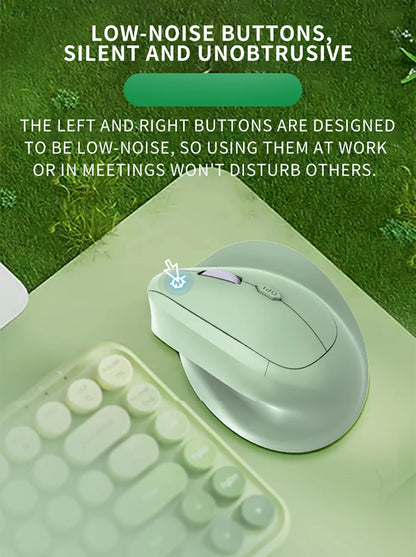Ergonomic Bluetooth5.0&2.4G Wireless Vertical Mouse with Silent Button,Rechargeable 1600DPI Optical Mice for PC/Laptop/Desktop
