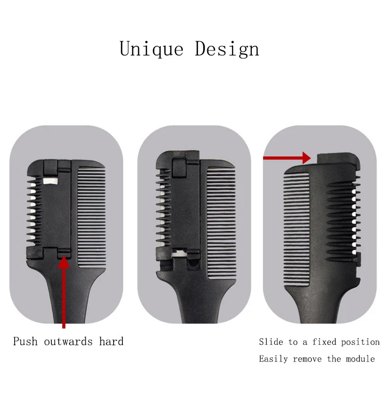 1pc Hair Cutting Comb Hair Brushes with Razor Blades Hair Trimmer Cutting Thinning Tools Barbershop Hair Salon Styling Tool Comb