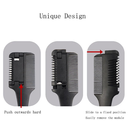 1pc Hair Cutting Comb Hair Brushes with Razor Blades Hair Trimmer Cutting Thinning Tools Barbershop Hair Salon Styling Tool Comb