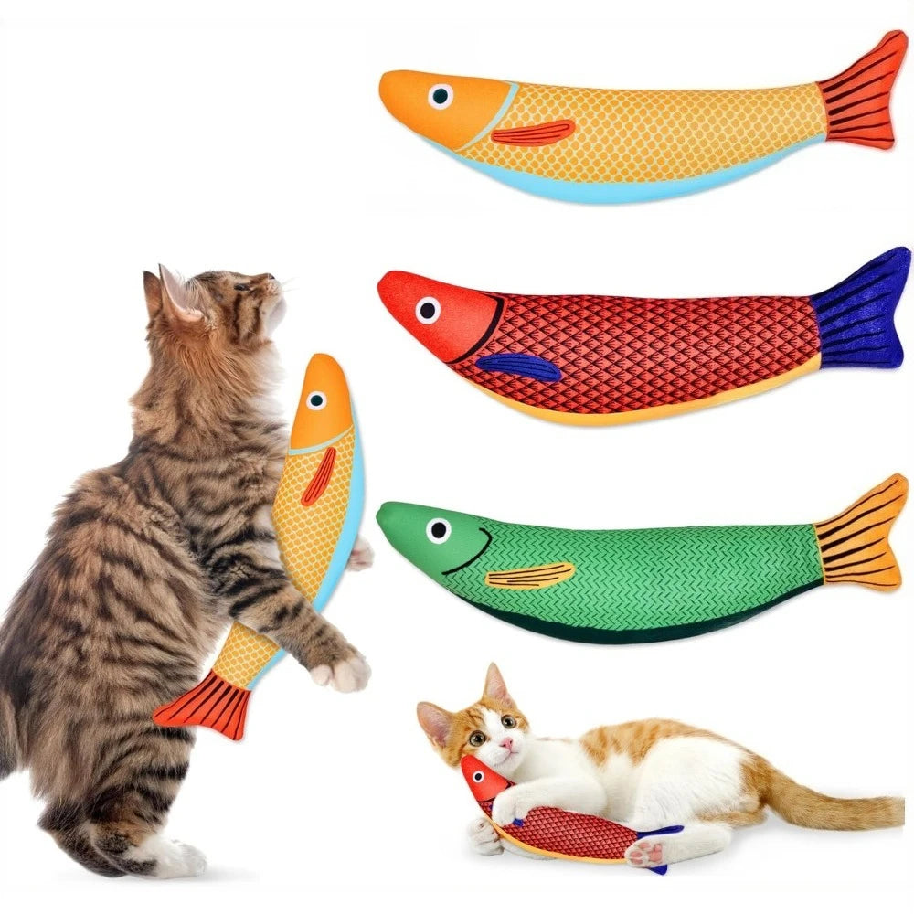 3 Pack Catnip Saury Shaped Cat Toys, Plush Soft Toys for Kittens Indoor, Durable Kitten Exercise and Play Toysnd Play Toys