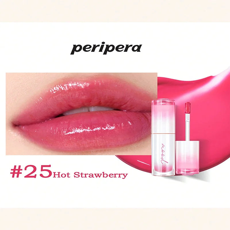 K-Beauty Glass Lip Gloss Tint,Watery Shine, 16H Moisture, Non-Sticky & Mask Friendly,Natural Plump Look